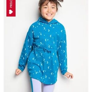 Hanna Anderson Blue Hoodie with Moon and Star Pattern